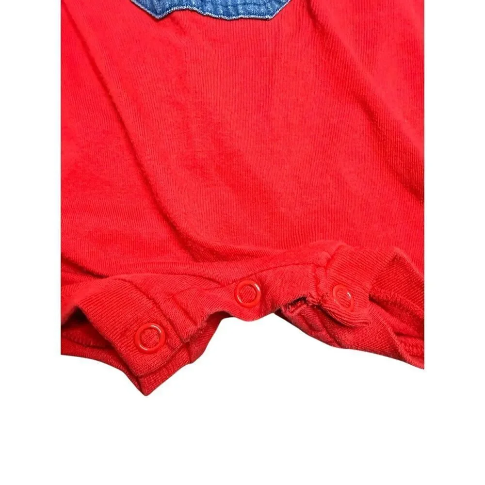 Vintage Disney Winnie The‎ Pooh Embroidered Pocket Romper Size 12 Months